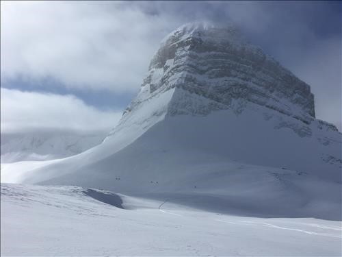 Ramblers ski around Mt.Niles near the end of the Wapta Traverse