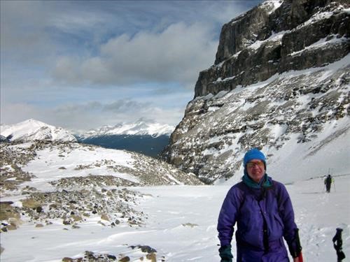 {212 Dav Mull} grimacing at the prospect of some really lousy skiing down the valley!