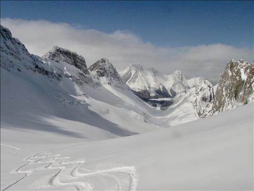 View NE from Robertson Col: French-Haig-Robertson traverse.