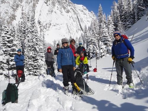 Ramblers exit the trees in Lower French Creek