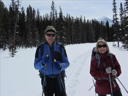 Ron & Barb with Mt Temple in distance