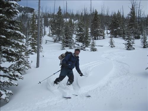 Ed enjoying spring skiing