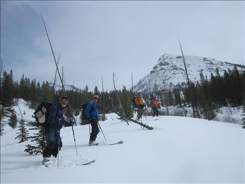 Happy skiers