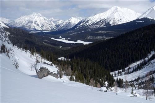 Commonwealth lake valley - Mount Nestor on left of photo and Engadine on right. 