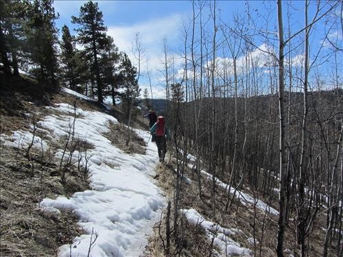 Typical trail of mixed snow, ice & grass