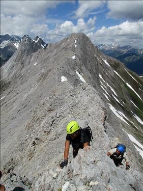 Susan and Gary on one of the scramble 6 sections on the ridge