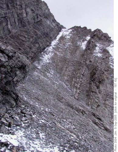 From here on The Tower, our group did not consider this to be a viable route under the prevailing conditions.