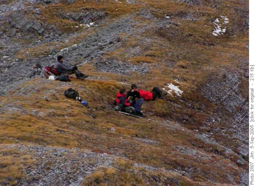 Damian, Gary, Susan and Rita savour the views from Rummel Pass.