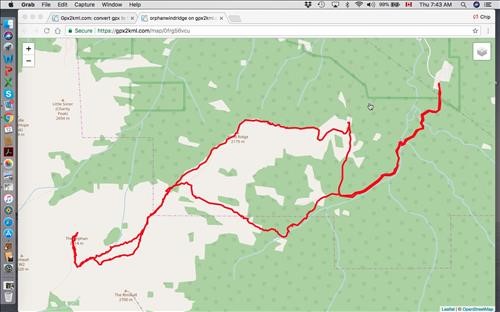 The Orphan/Wind Ridge-GPS Track