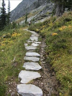 Balu Pass trail stepping stones