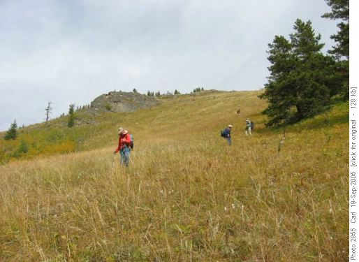 Long descent from Cat Creek Hills