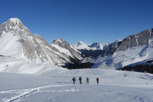 Ed, Manfred, Barb and Terry coming up to the Pass