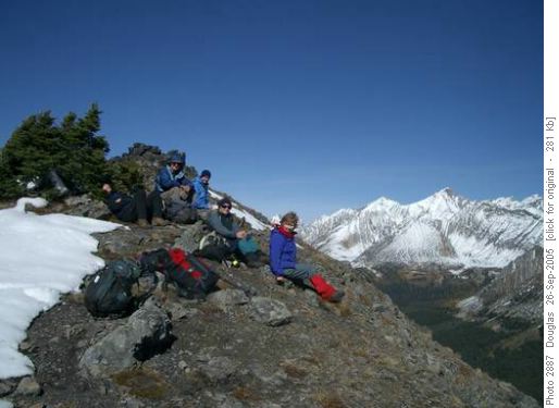 Lunch at south summit of Highwood Ridge