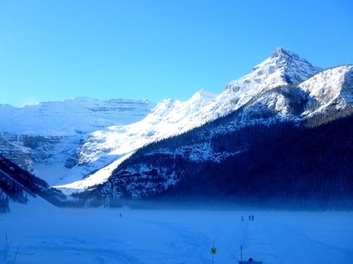 Cold afternoon mist on Lake Louise