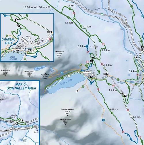 L.Louise XC ski trails distances