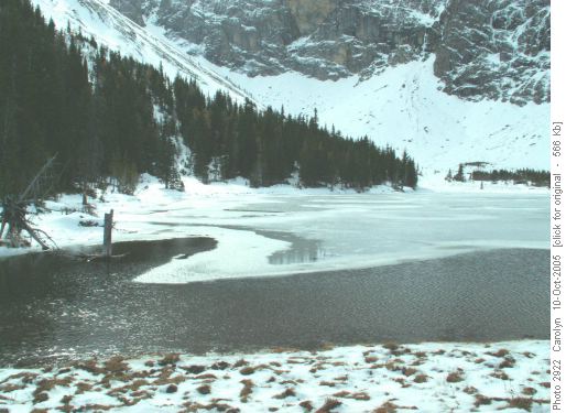 Rae Lake partially frozen