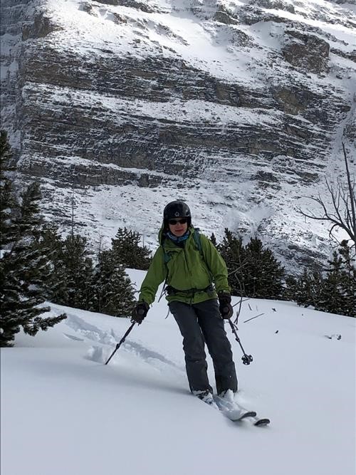 Uli on the way down.