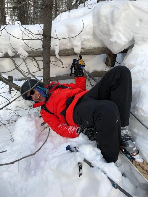 Even though Gary was truly stuck, he still had a smile on his face. He wasn't the only one, just happened to catch him in action again.