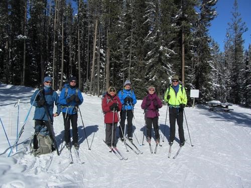 Philip, Bruce, Barb, Anne, Carmie & Ron at 4-way junction 