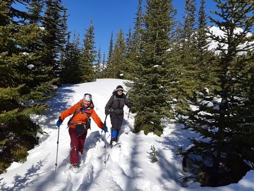 New Ramblers descending in powder