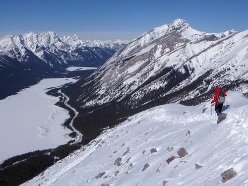 Teresa descending the ridge.