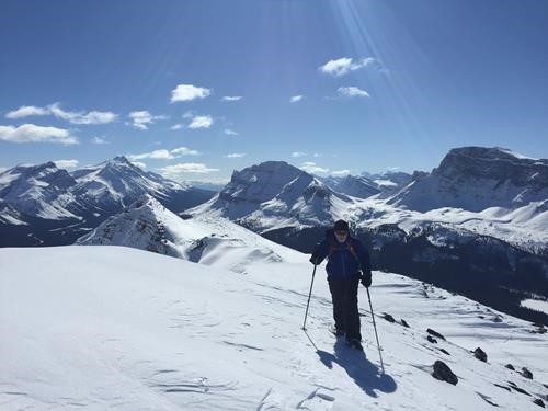 Kevin approaching the high point on Crystal Ridge