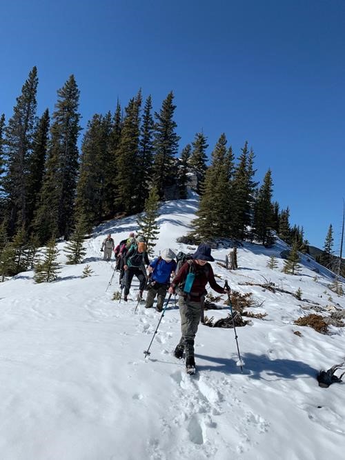 The post holing section on the highest part of the ridge (Cristina photo)