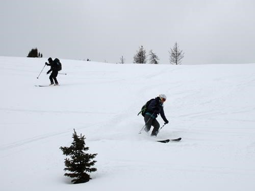 Better snow on the lower section of the ridge