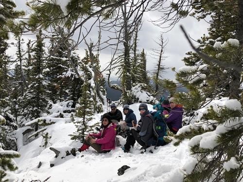 Wintery lunch spot out of the wind