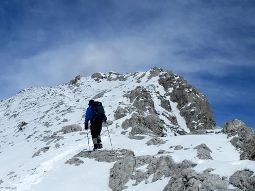 Brian approaching the summit of South Baldy