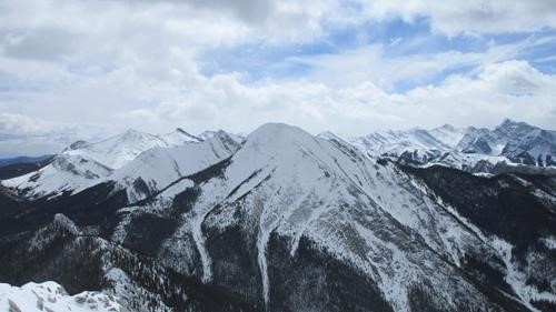 Looking back from the summit towards Midnight Peak