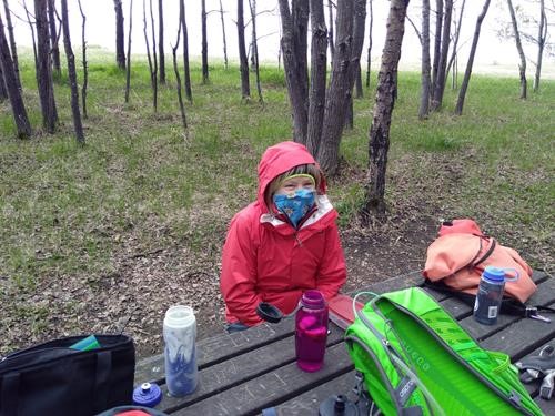 A more practical type of attire on Nose Hill