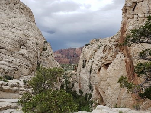 A storm on the desert seen from the White Rocks Amphitheatre