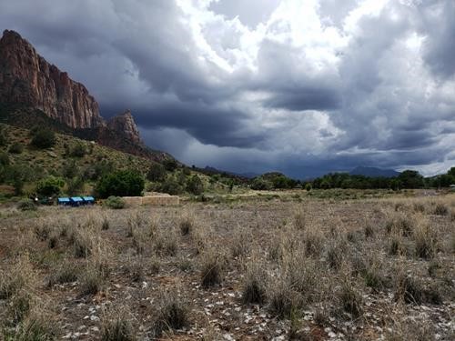 Dramatic sky at Zion National Park (missed us!)