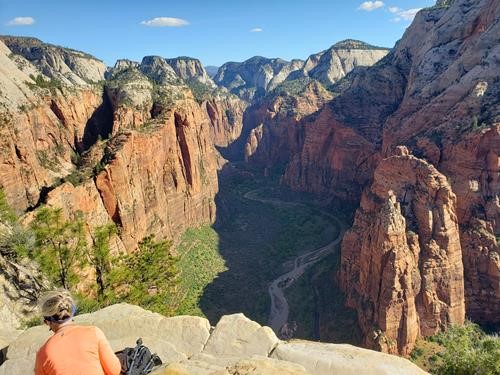 The view up Zion Canyon from Angel's Landing