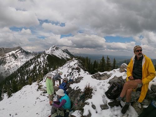 Lunch at high point on ridge south of South Baldy