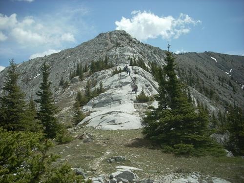 Descending east ridge