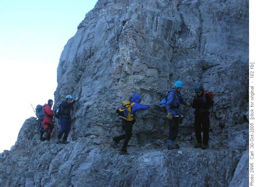 Yamnuska Crux Ledge (now with a safety cable)