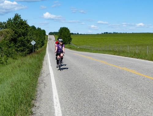 Paved undulating rural roads gave us a great workout.