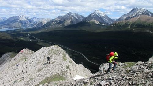 Traversing along the ridge