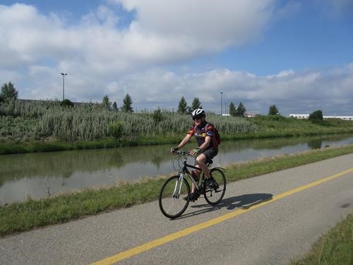Dale cycling to Ralph Klein Park