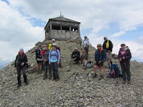 Most of the gang on at the peak of Mount Burke