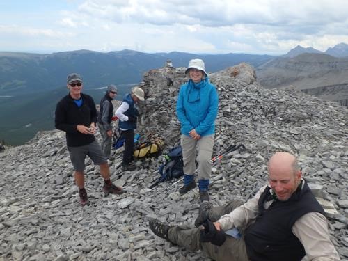 At the top