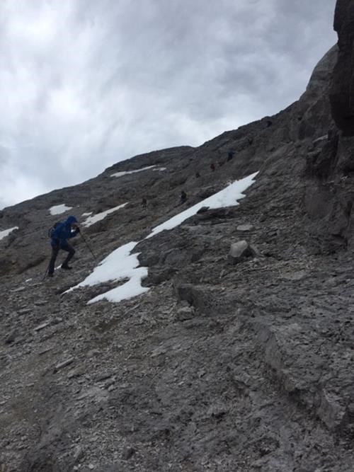 Alternate crux descent off summit block