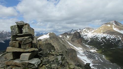 Looking North along the ridge from the top of subpeak 4