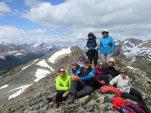 Enjoying the sun and views on subpeak 4