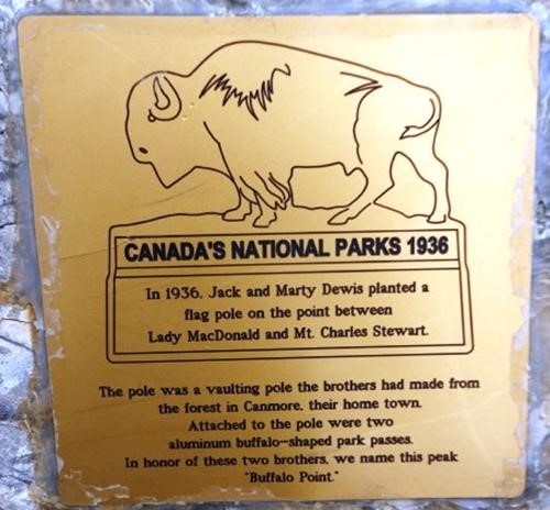 Plaque on the Summit of Mt.Charles-Stewart South Peak. 