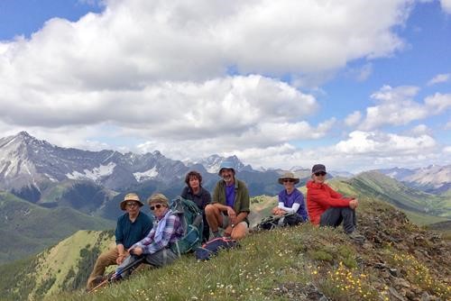 Our second lunch break at the top of the first hill, looking south