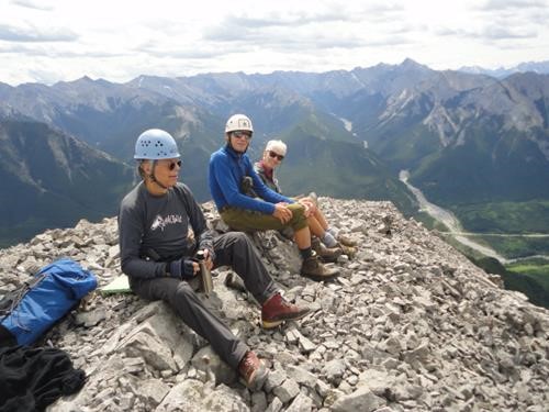 Mel, Manfred and Inge on the summit of Mt. Mary Barclay