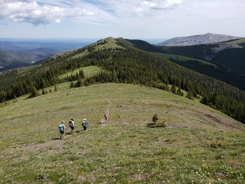 Heading toward the first top on the Jumping Pound East Ridge